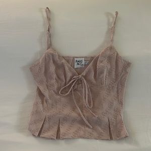 Princess Polly pink/purple tie front tank